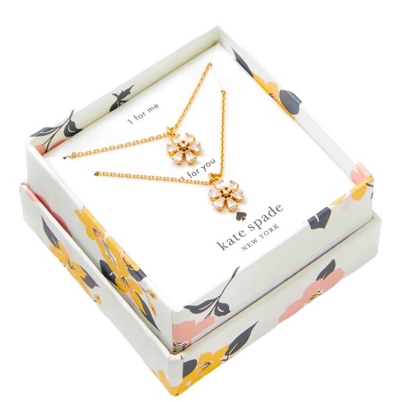 kate spade Jewelry - Kate ♠️ spade CZ You and Me Flower Necklaces NEW